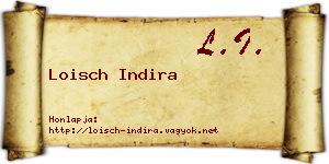 Loisch Indira névjegykártya